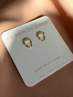 Sparkle Tiara Chain Drop Stud Earrings