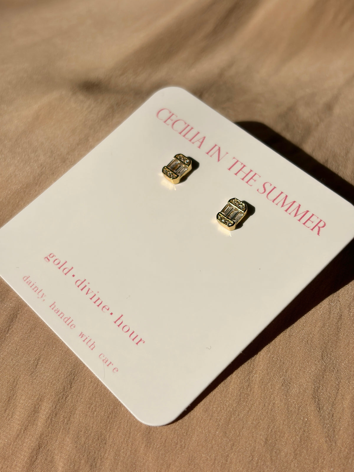 Art Deco Encrusted Cz Stud Earrings