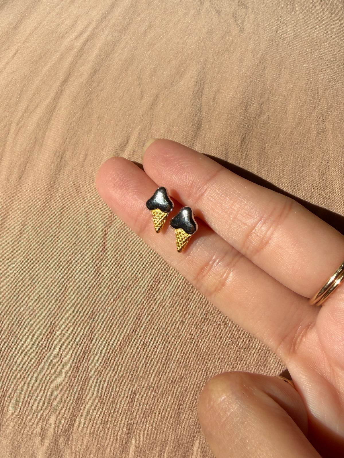 Ice Cream Cone Stud Earrings