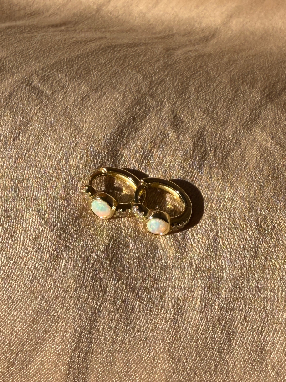 Charlotte Opal Cz Huggie Earrings