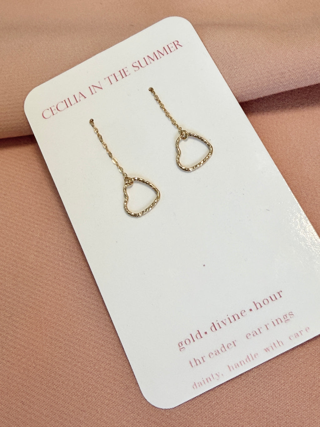 Outline Heart Threader Earrings