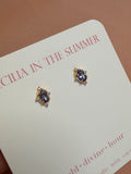 Encrusted Badge Stud Earrings