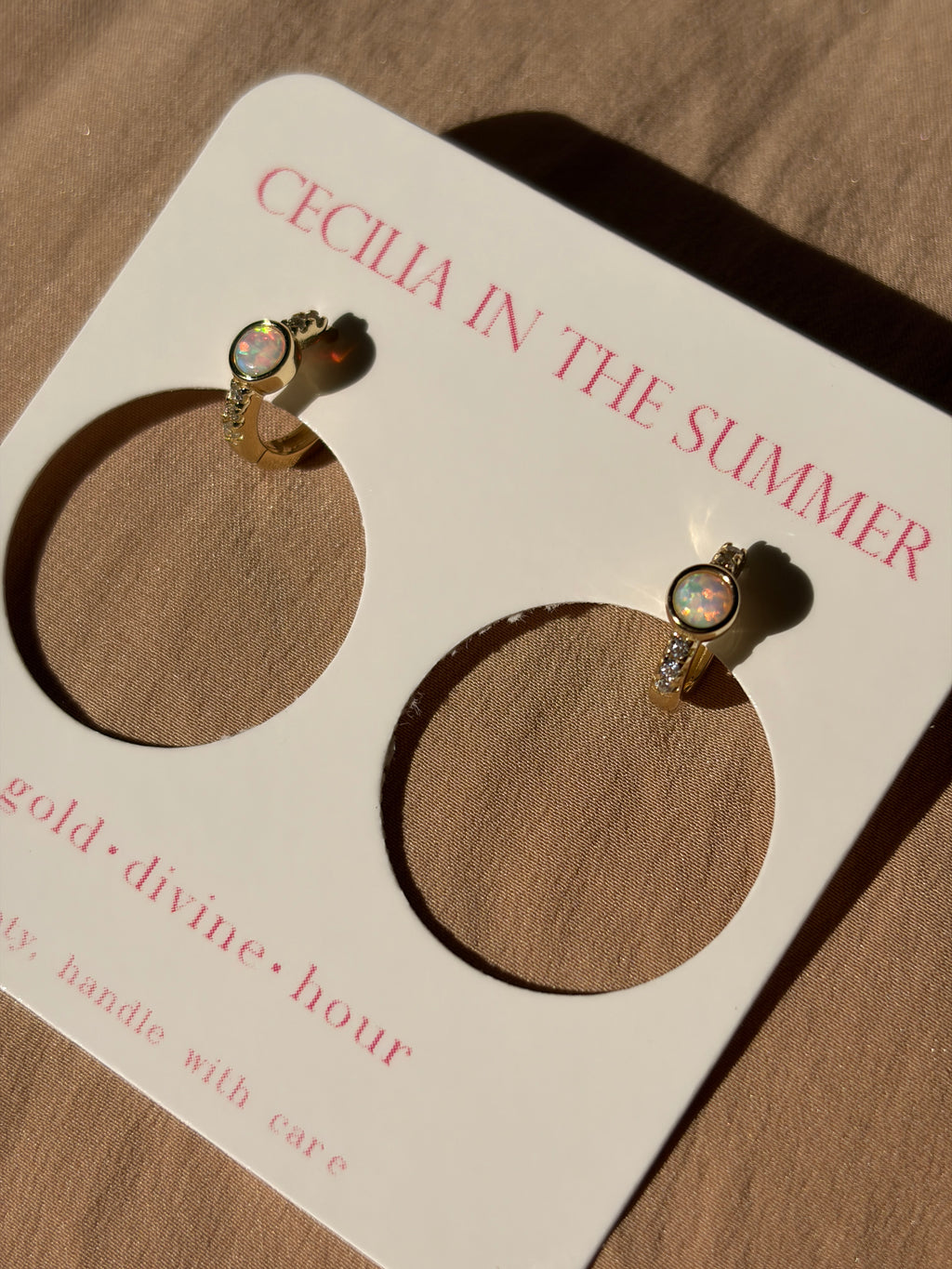Charlotte Opal Cz Huggie Earrings