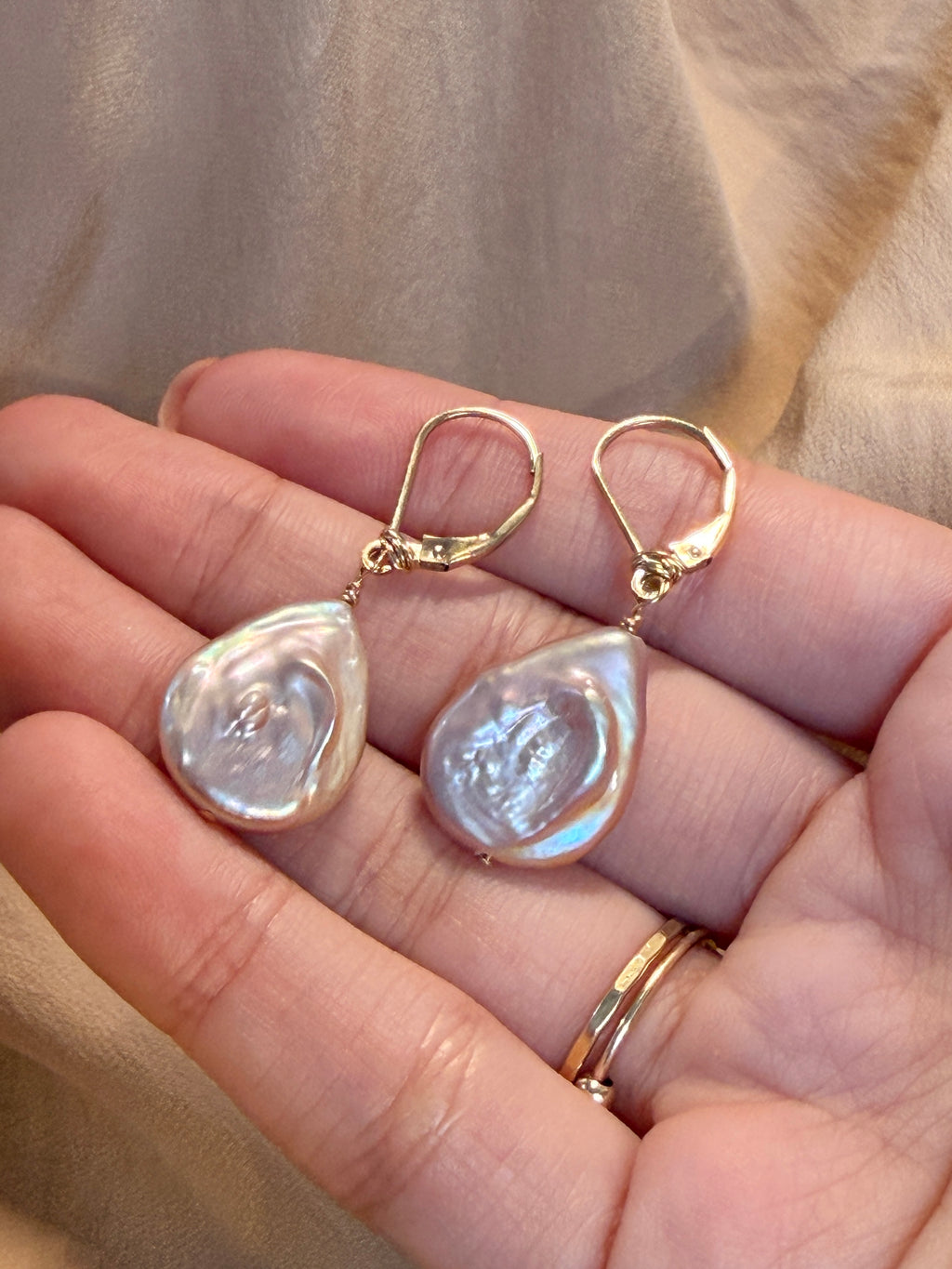 Baroque Pearl Leverback Earrings