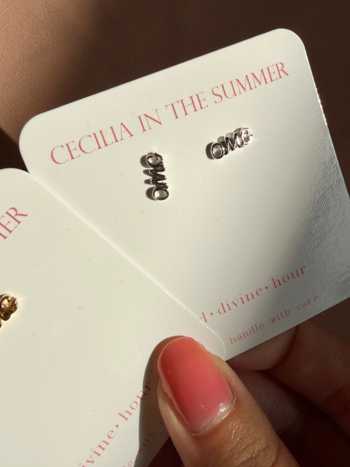 OMG Written Letters Word Stud Earrings