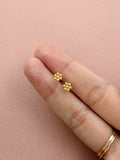 Golden Dots Flower Stud Earrings