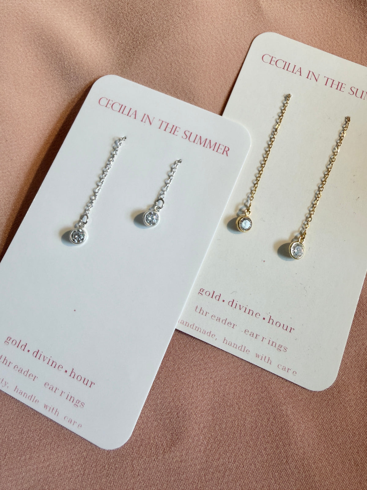 Crystal Clear Gem Threader Earrings