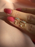 Sparkle Tiara Chain Drop Stud Earrings