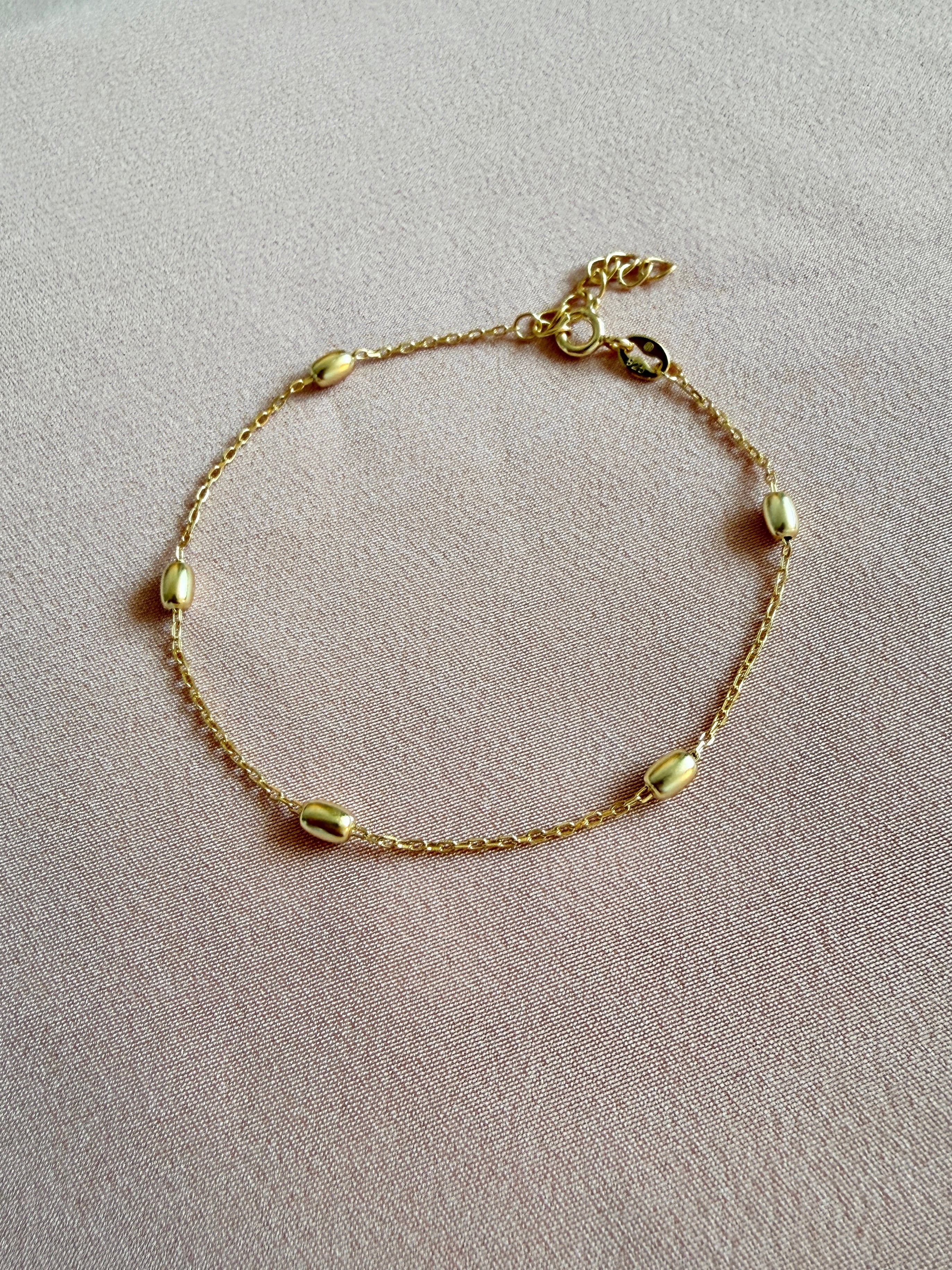 Golden Dots Rice Bead Bracelet