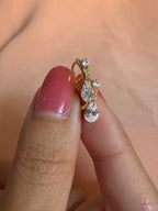 Crystal Pear Drop Huggie Earrings