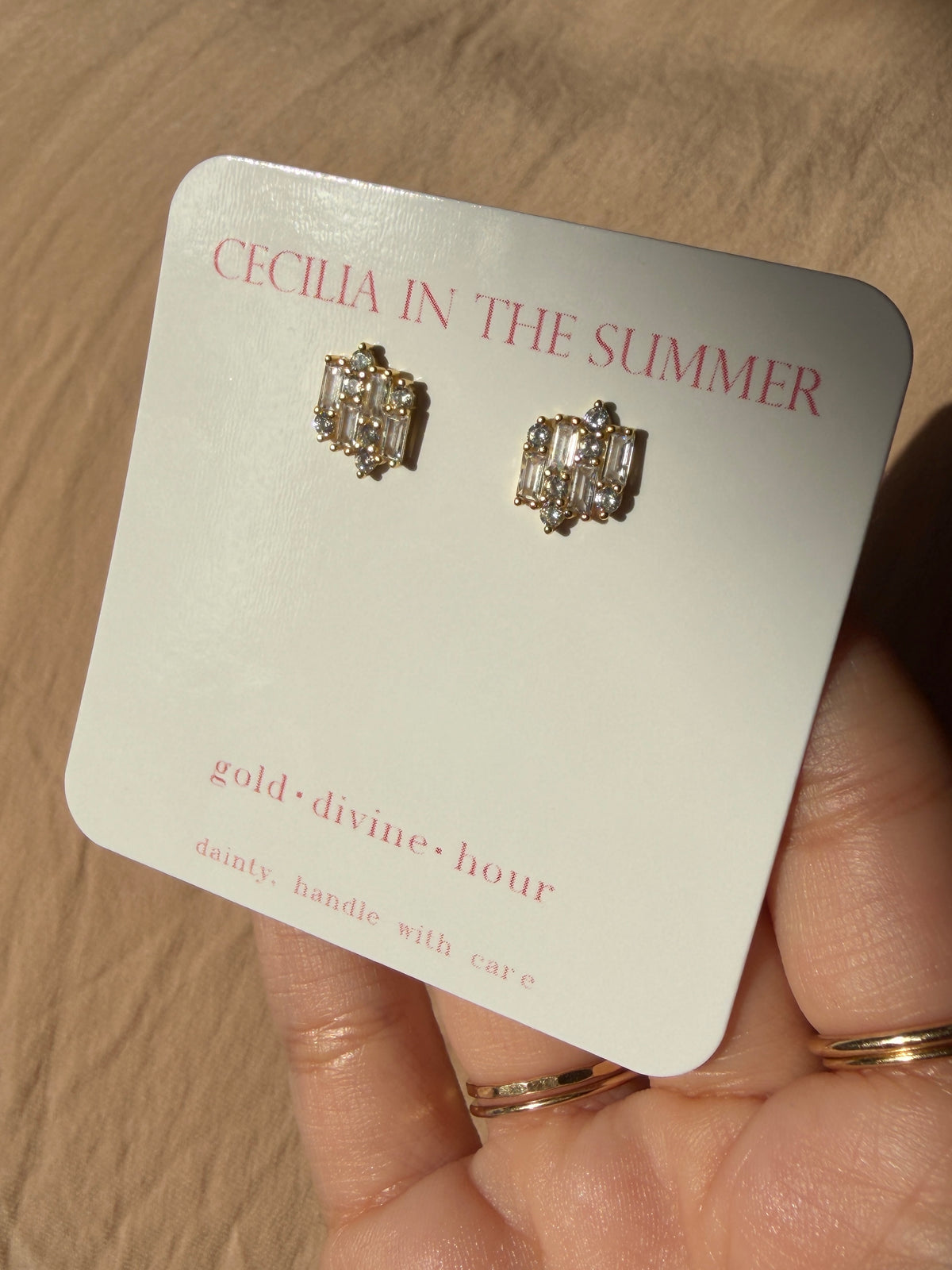 Artwork Cz Stud Earrings