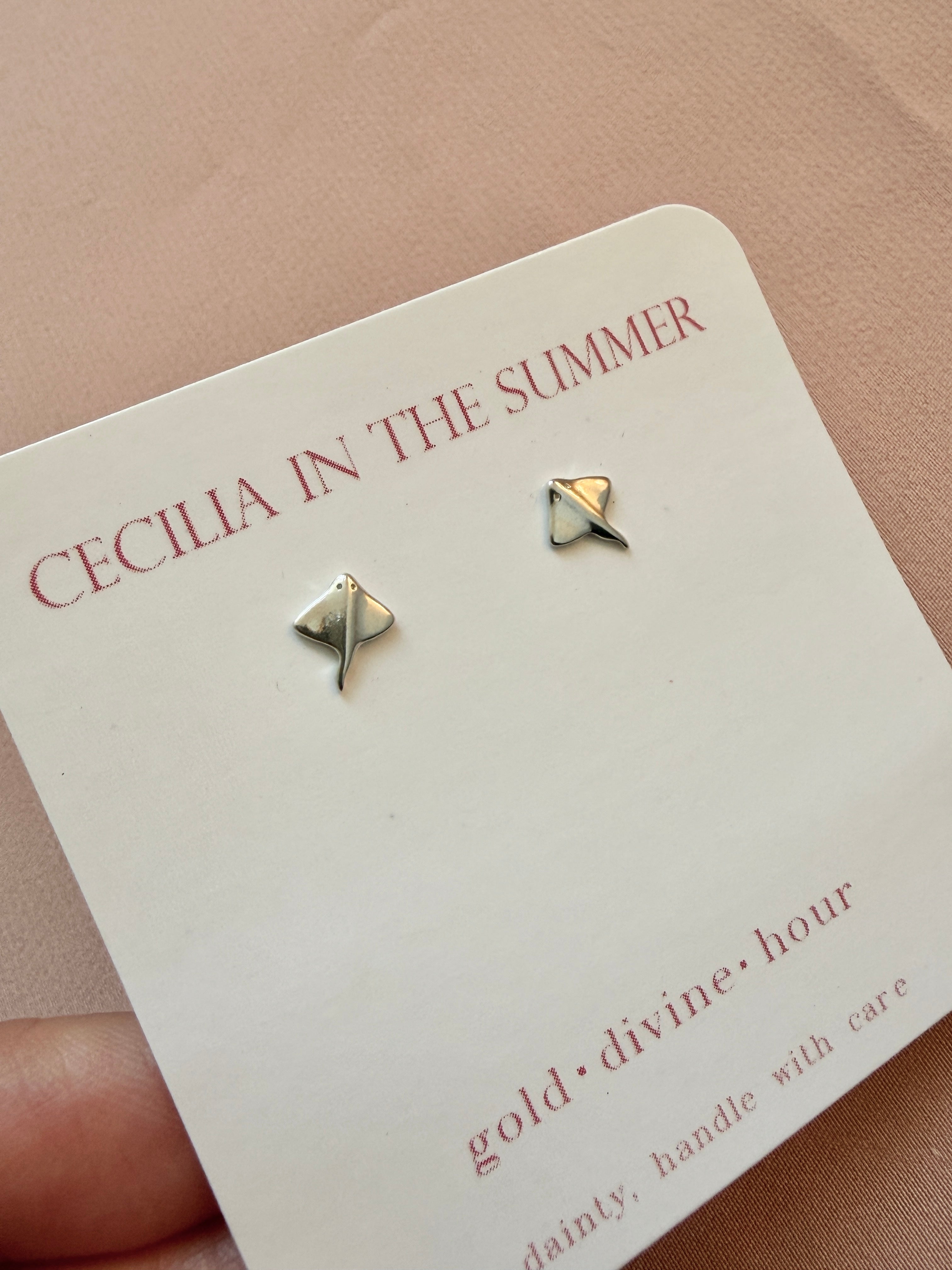 Stingray Ocean Animal Stud Earrings