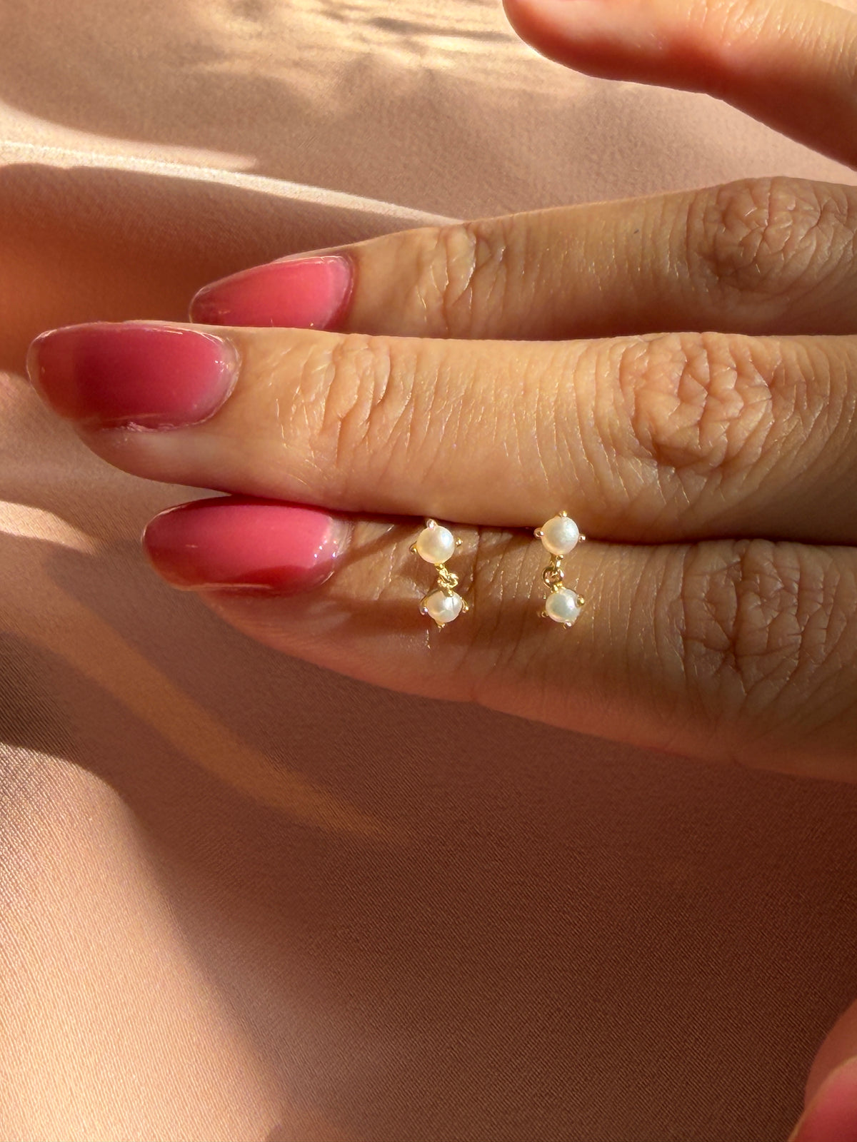Dainty Pearl Drop Stud Earrings
