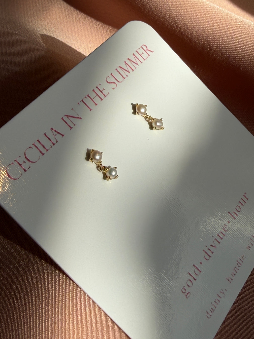 Dainty Pearl Drop Stud Earrings