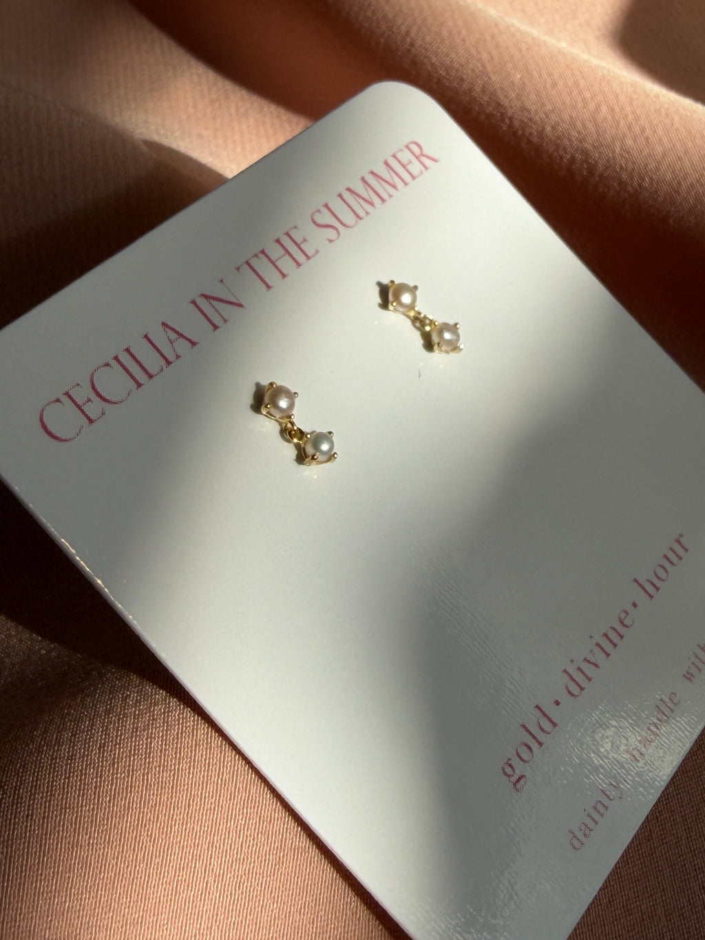 Dainty Pearl Drop Stud Earrings