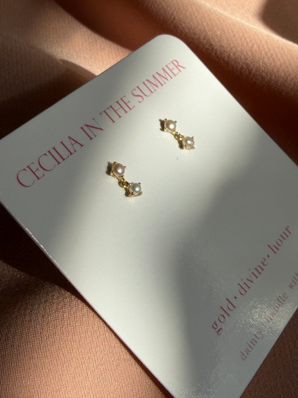 Dainty Pearl Drop Stud Earrings
