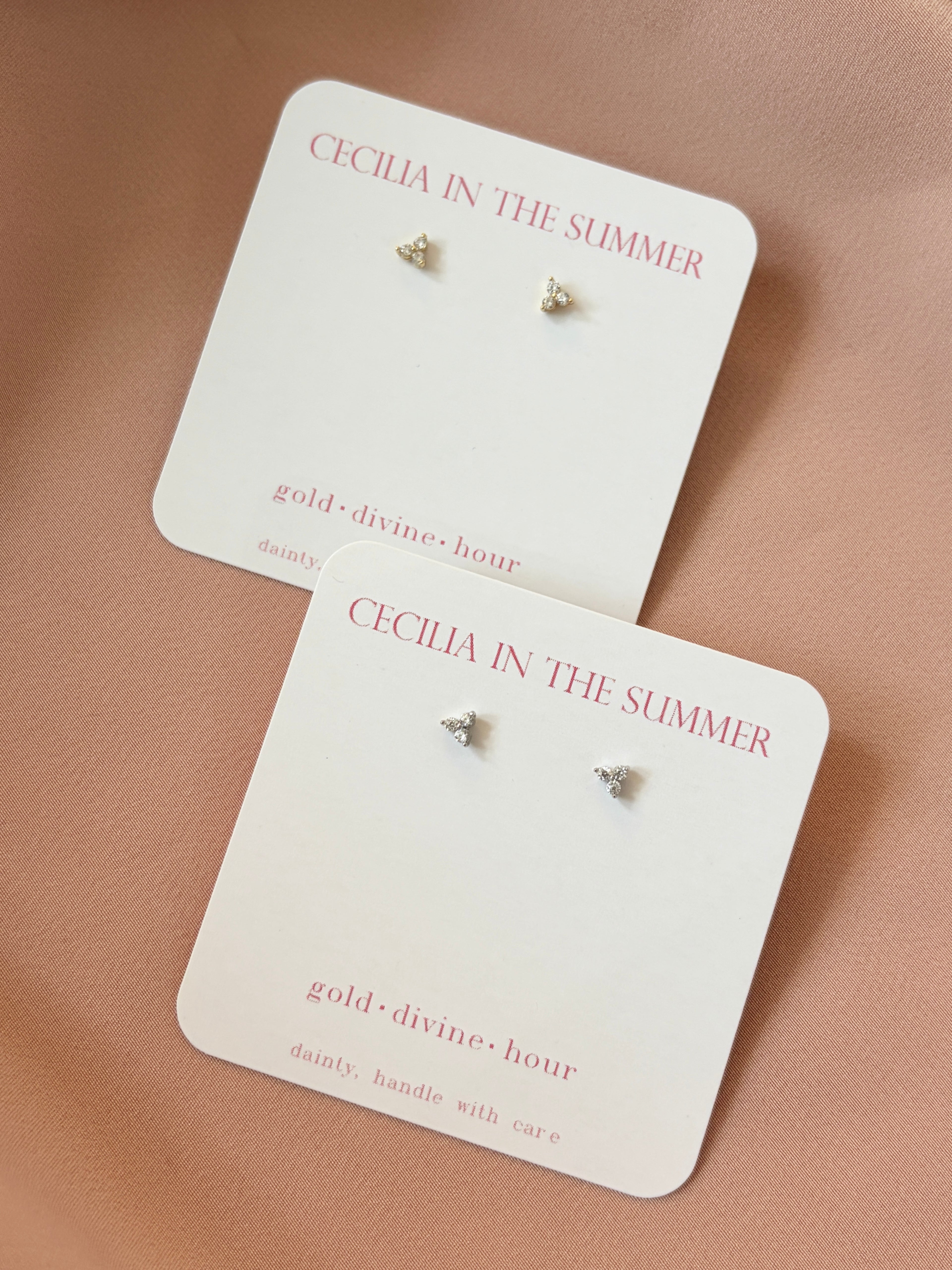 Triangle CZ Stud Earrings