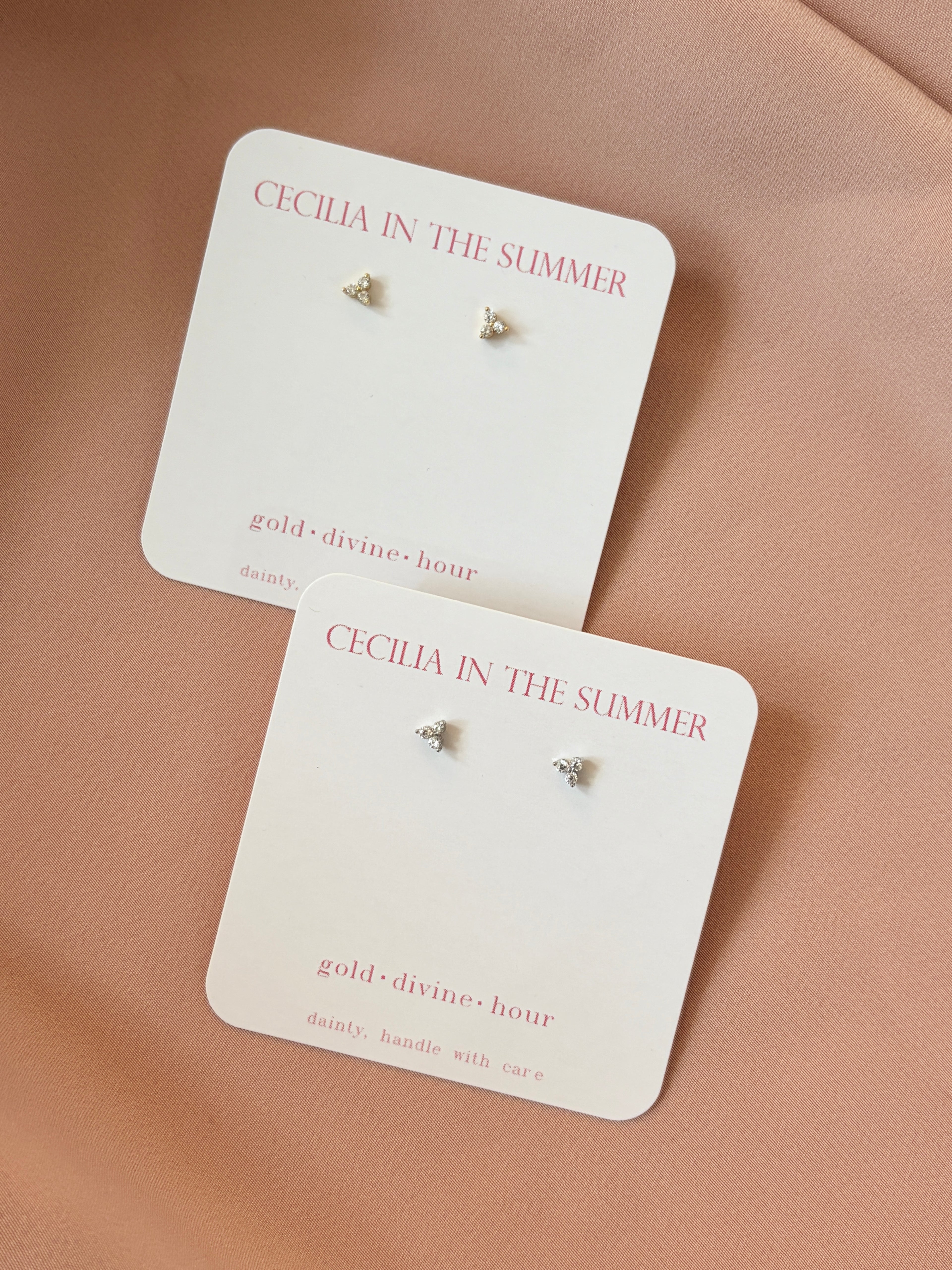 Triangle CZ Stud Earrings