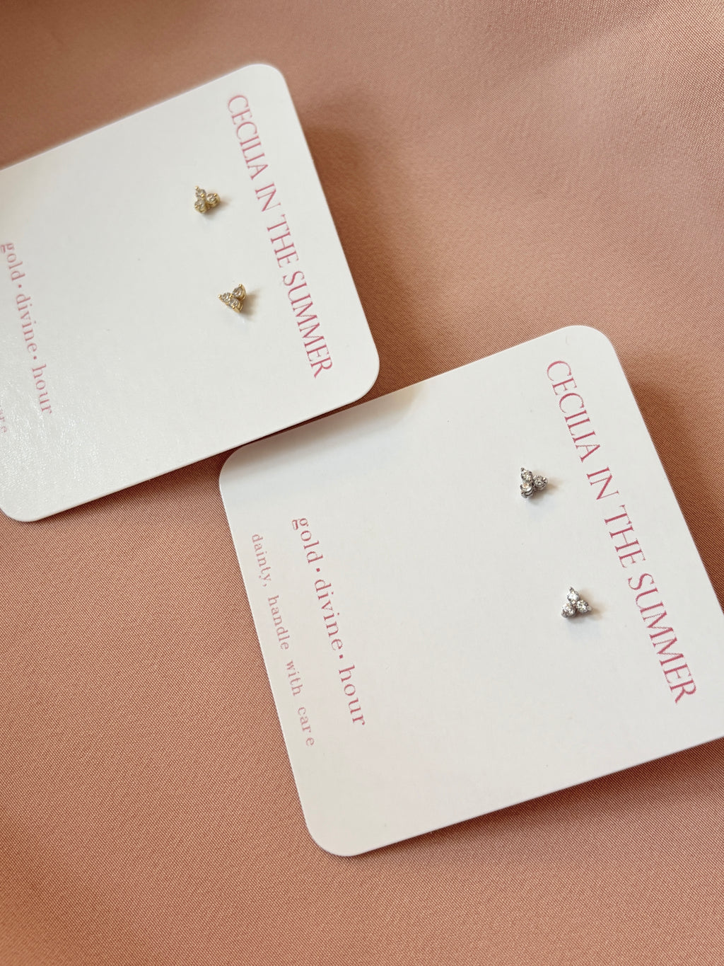 Triangle CZ Stud Earrings
