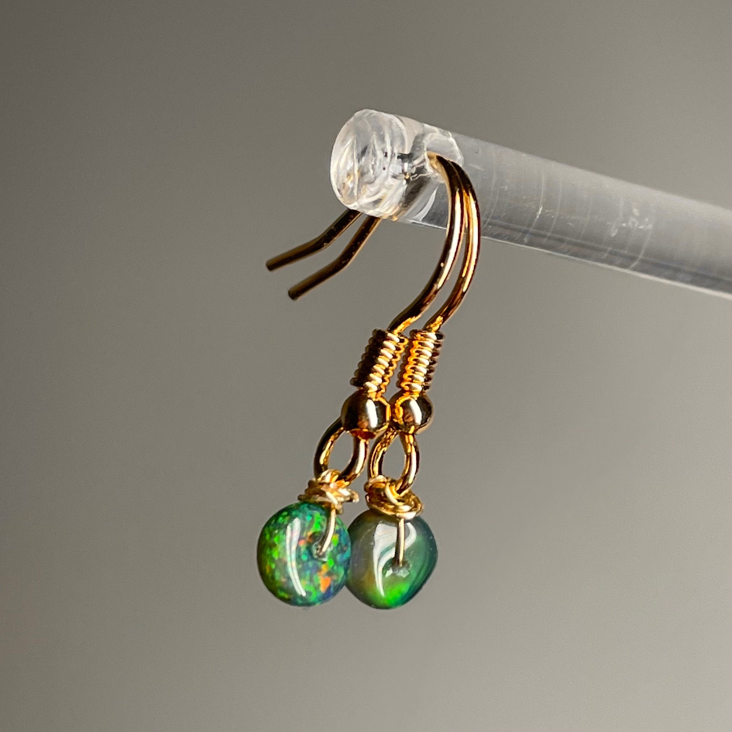 Single Bead Opal Earrings