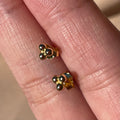 Golden Dots 3 Triangle Stud Earrings