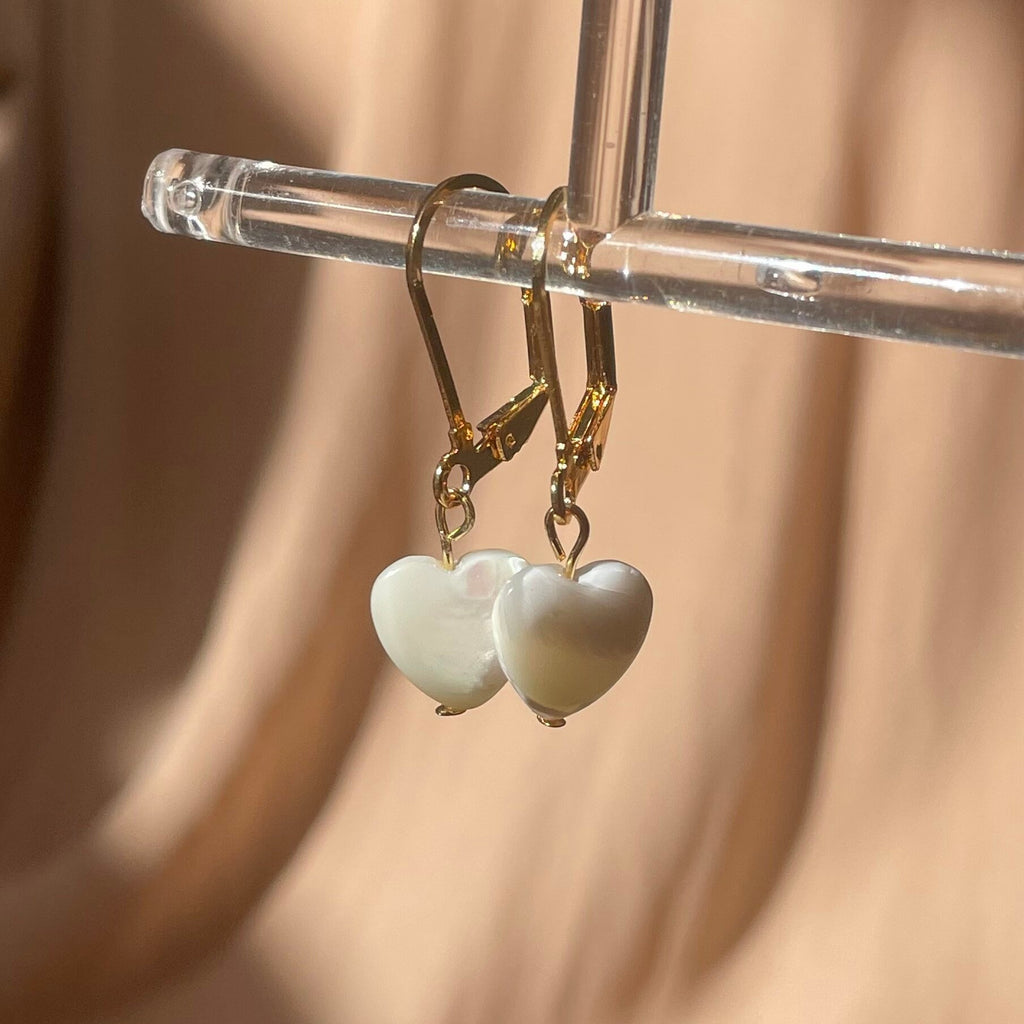 Mother of Pearl Heart Earrings