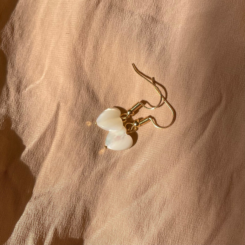 Mother of Pearl Heart Earrings