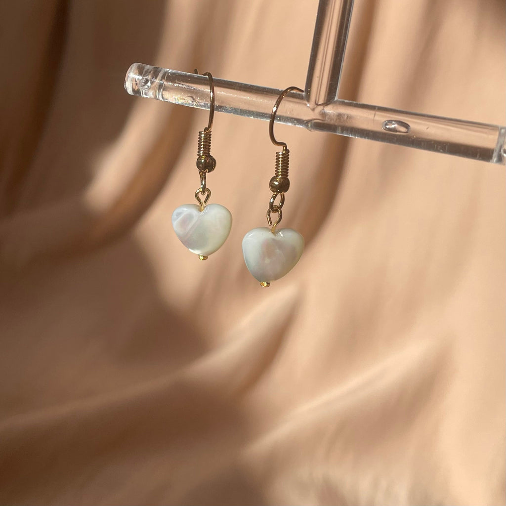 Mother of Pearl Heart Earrings