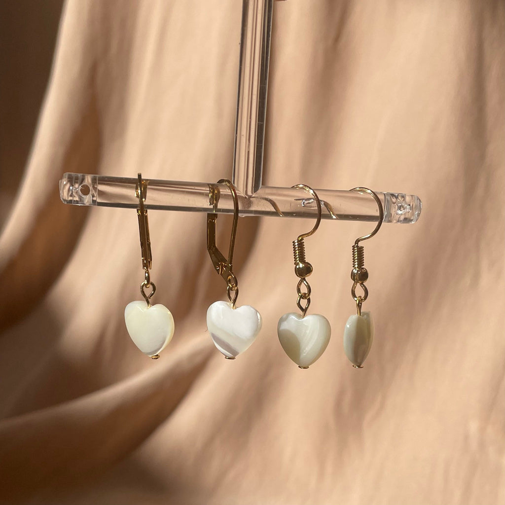 Mother of Pearl Heart Earrings