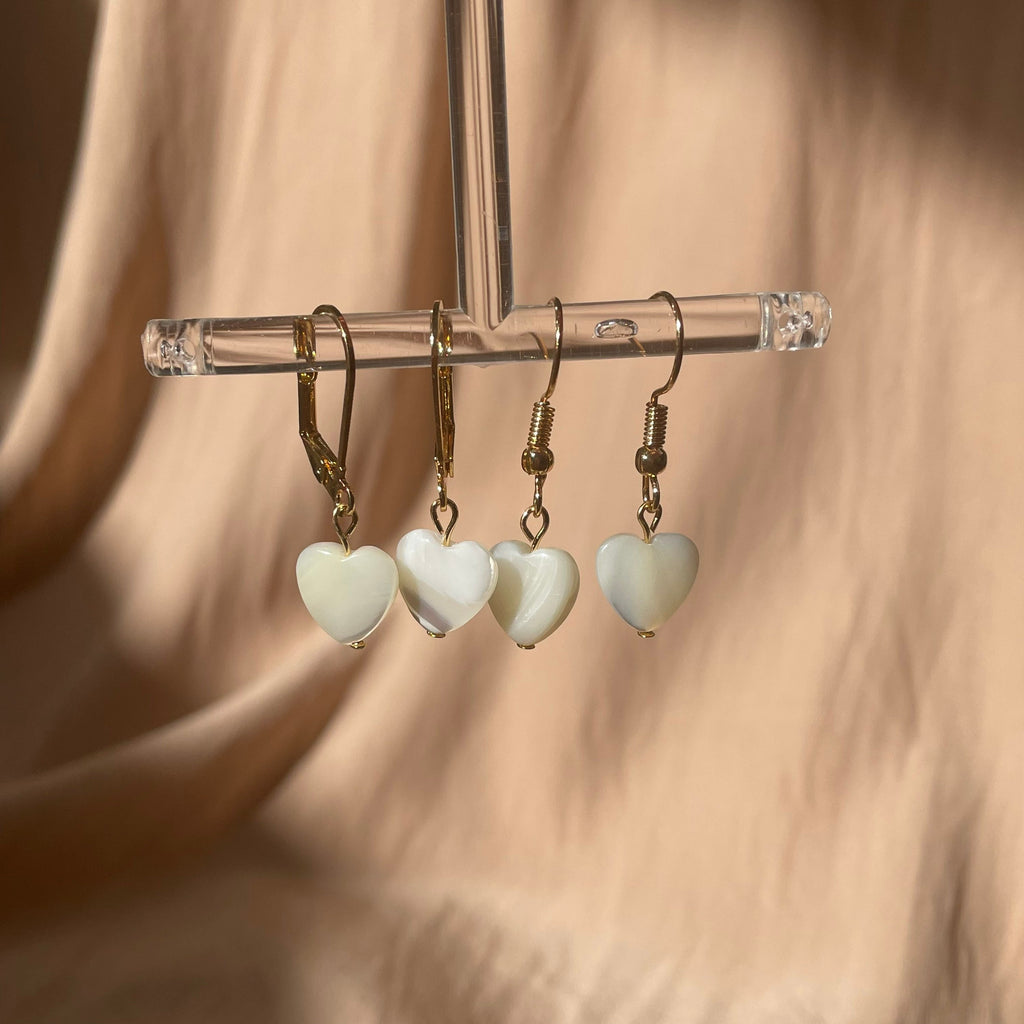 Mother of Pearl Heart Earrings