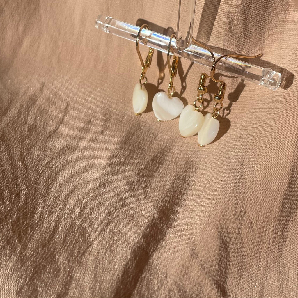 Mother of Pearl Heart Earrings