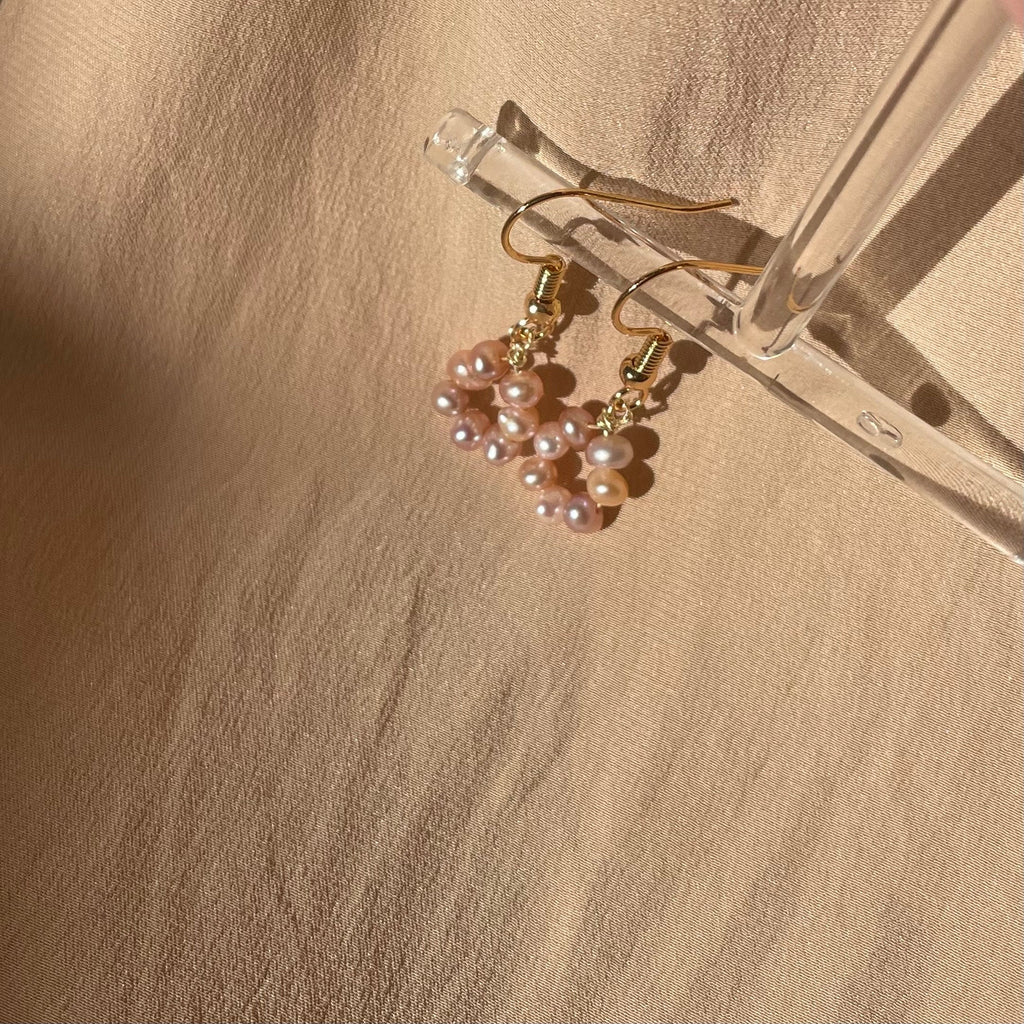 Lavender Pearl Donut Earrings ~ 14kt Gold Fill