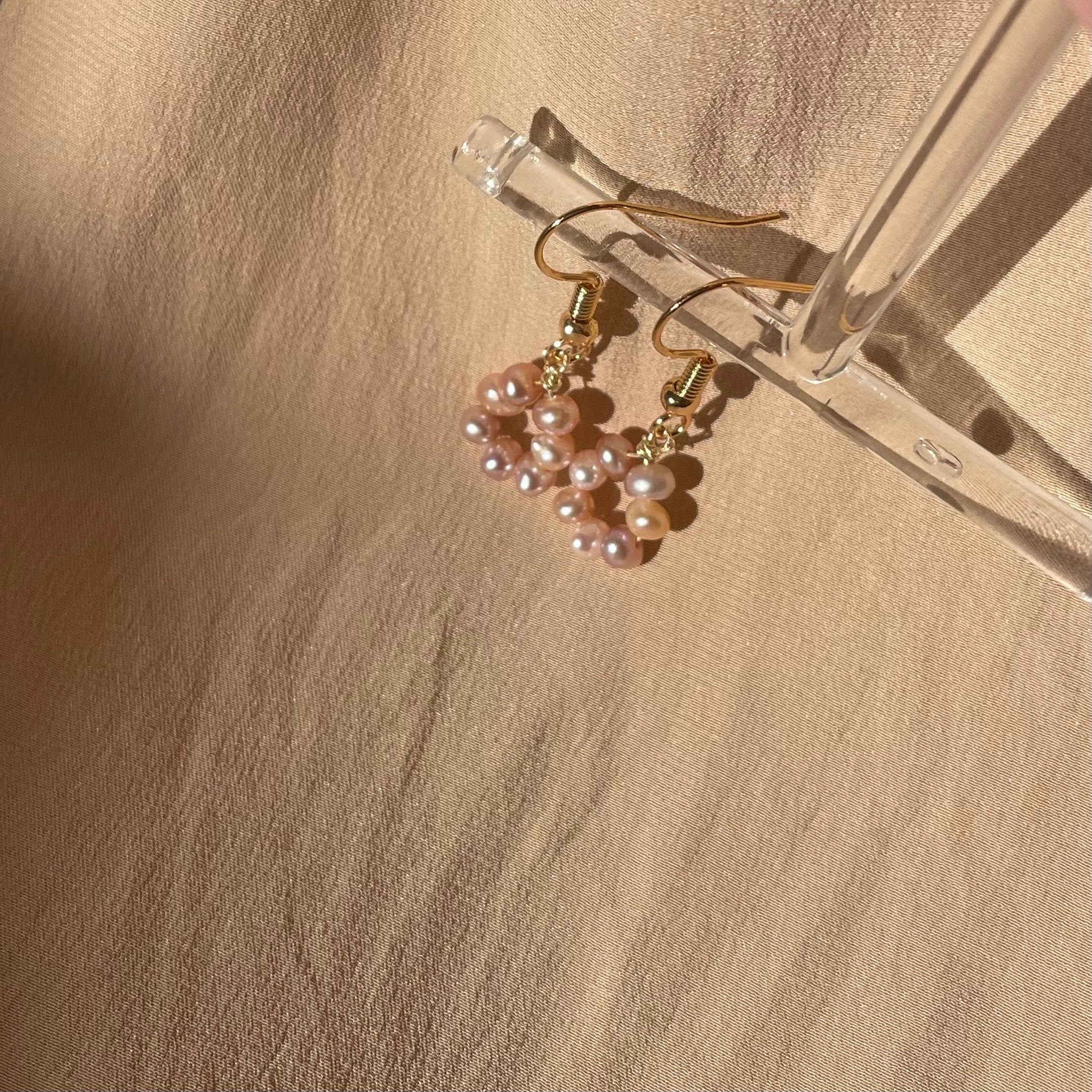 Lavender Pearl Donut Earrings ~ 14kt Gold Fill