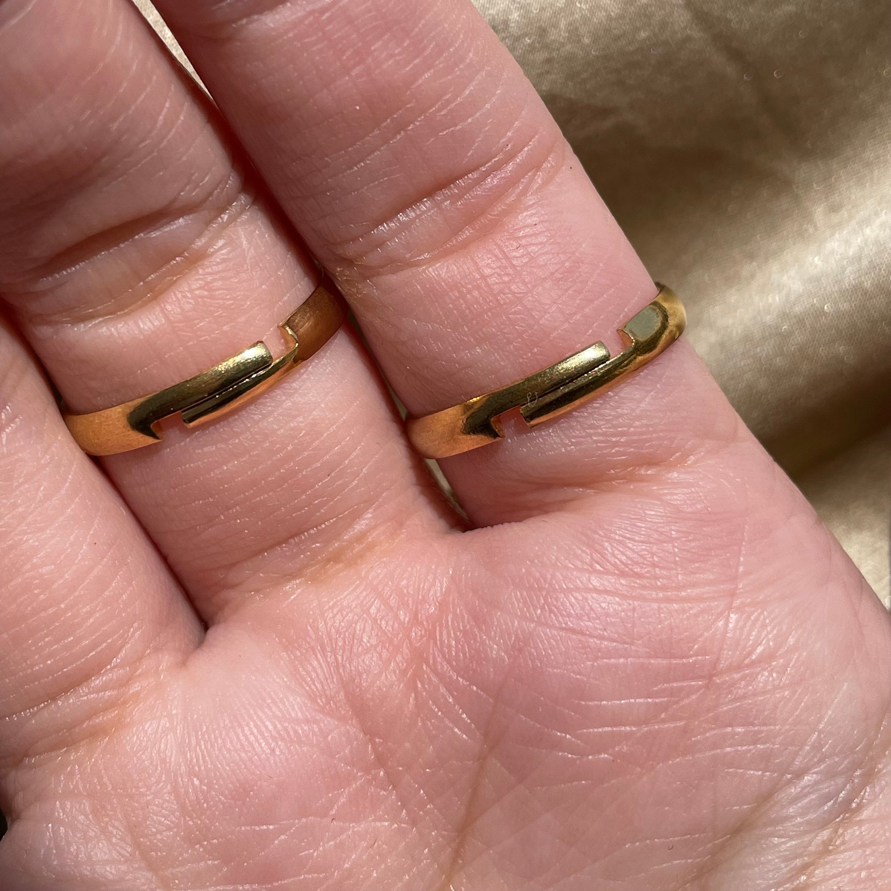 Chain Tigers Eye Double Stacking Adjustable Ring