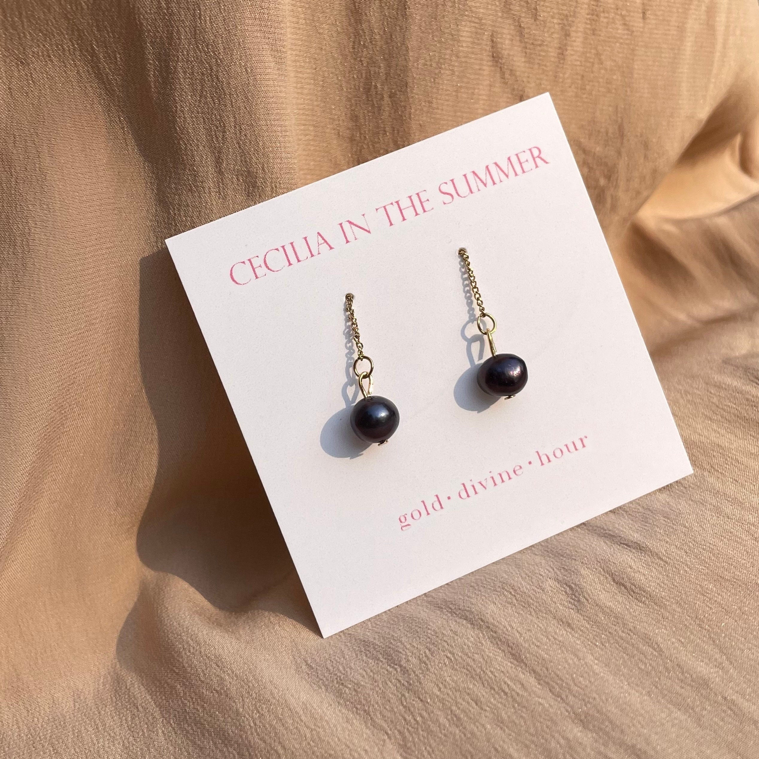 Potato Pearl Simple Threader Earrings ~ Steel Base