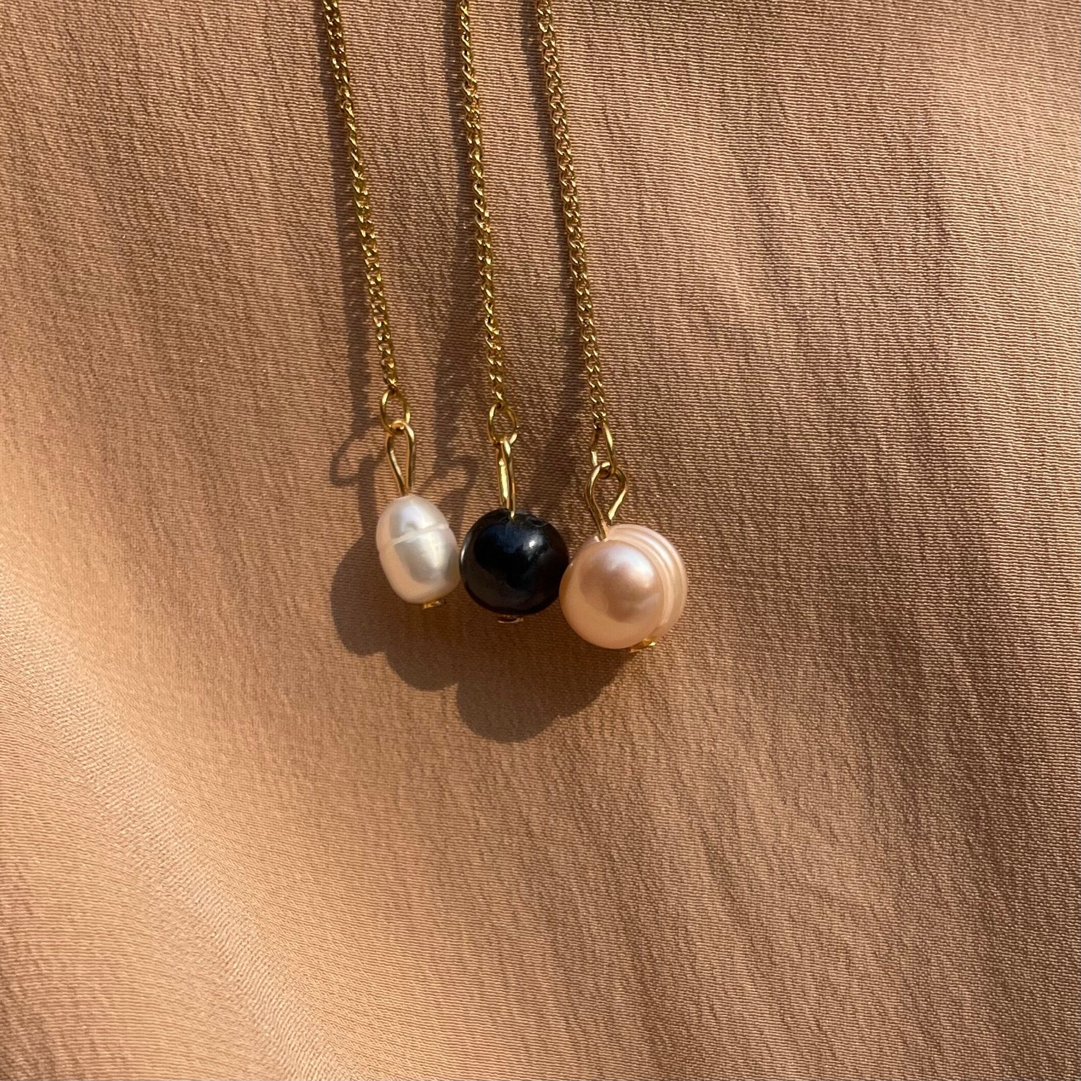 Potato Pearl Simple Threader Earrings ~ Steel Base