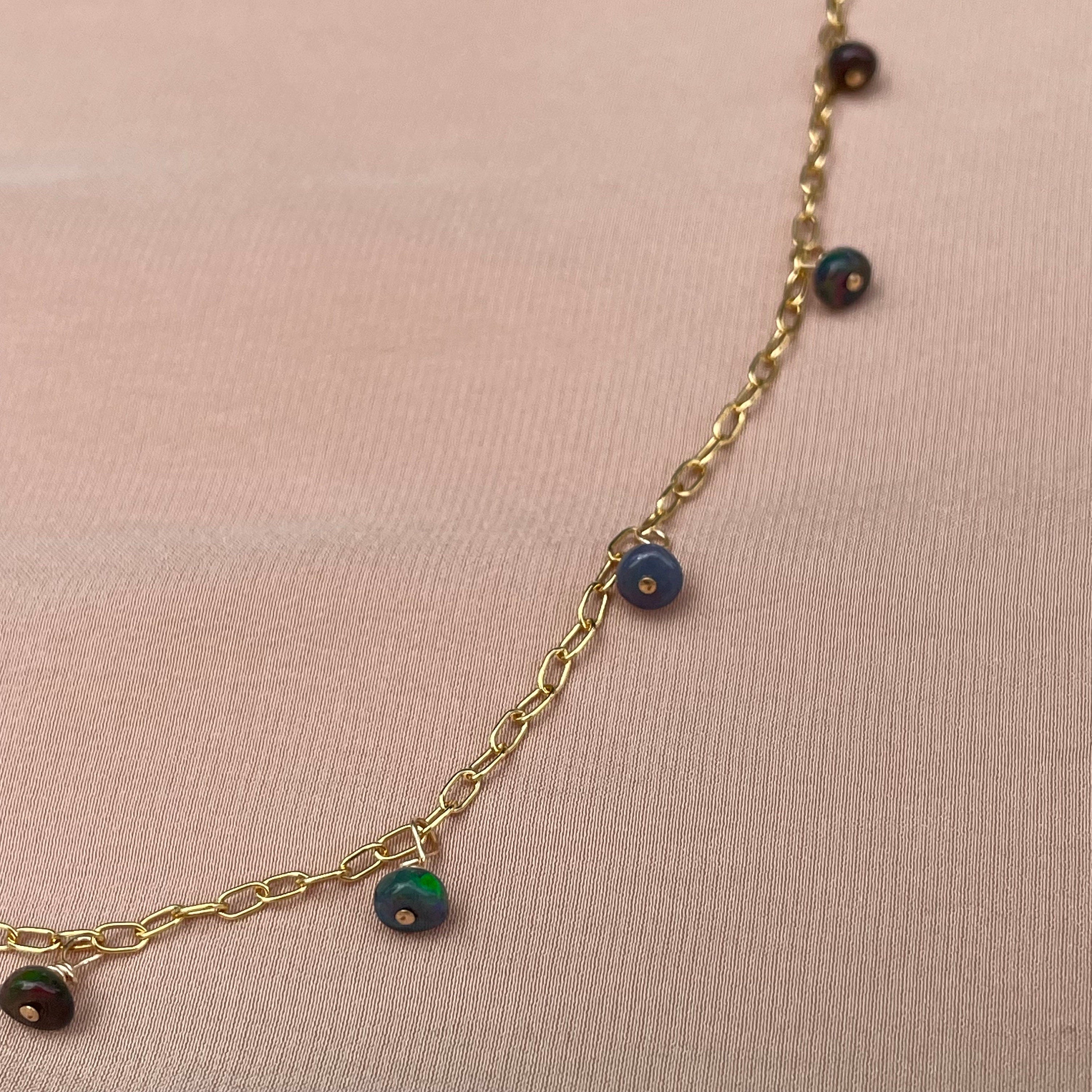 14kt Gold Fill Opal Paperclip Necklace