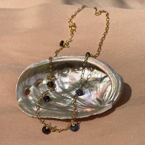 14kt Gold Fill Opal Paperclip Necklace