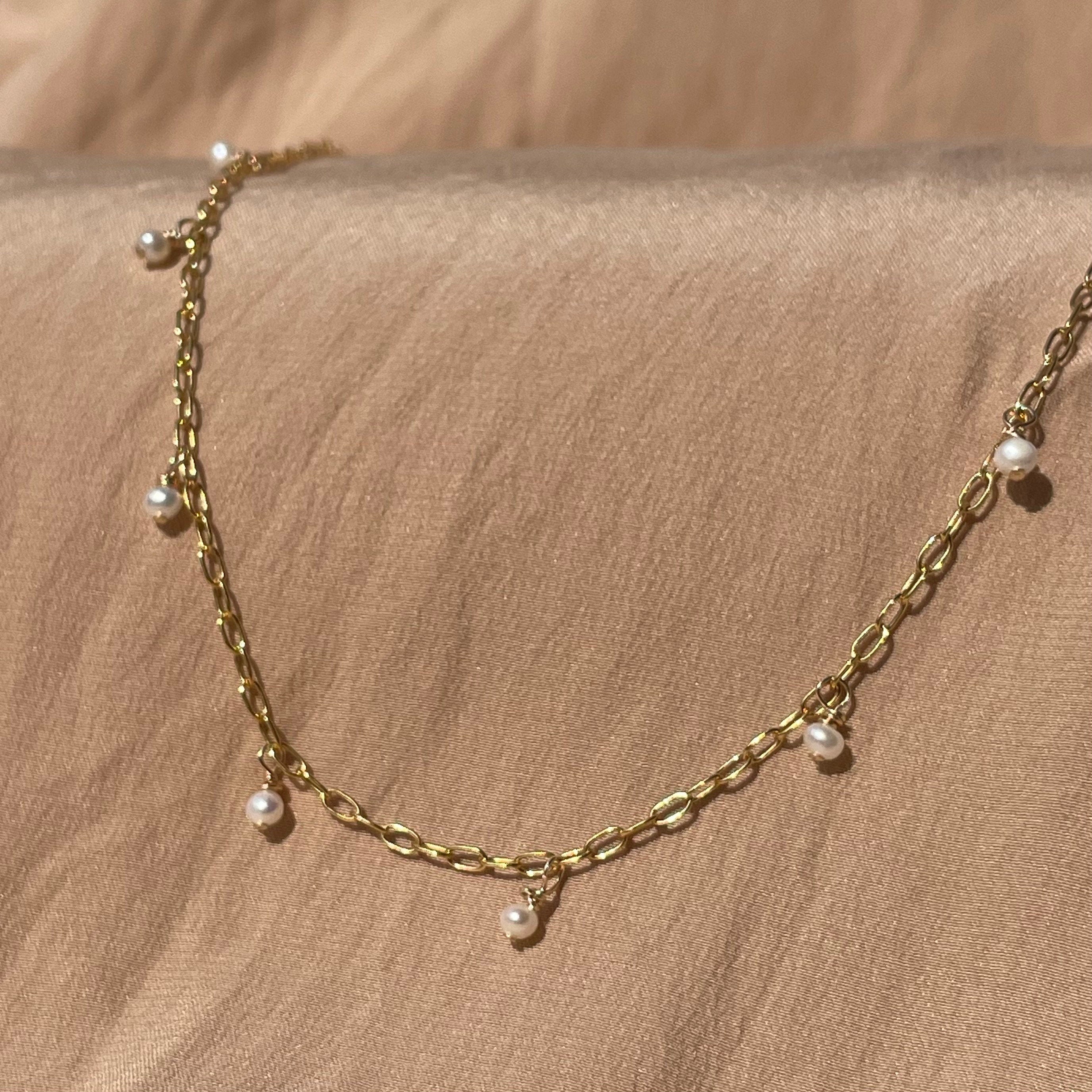 14kt Gold Fill Pearl Paperclip Necklace