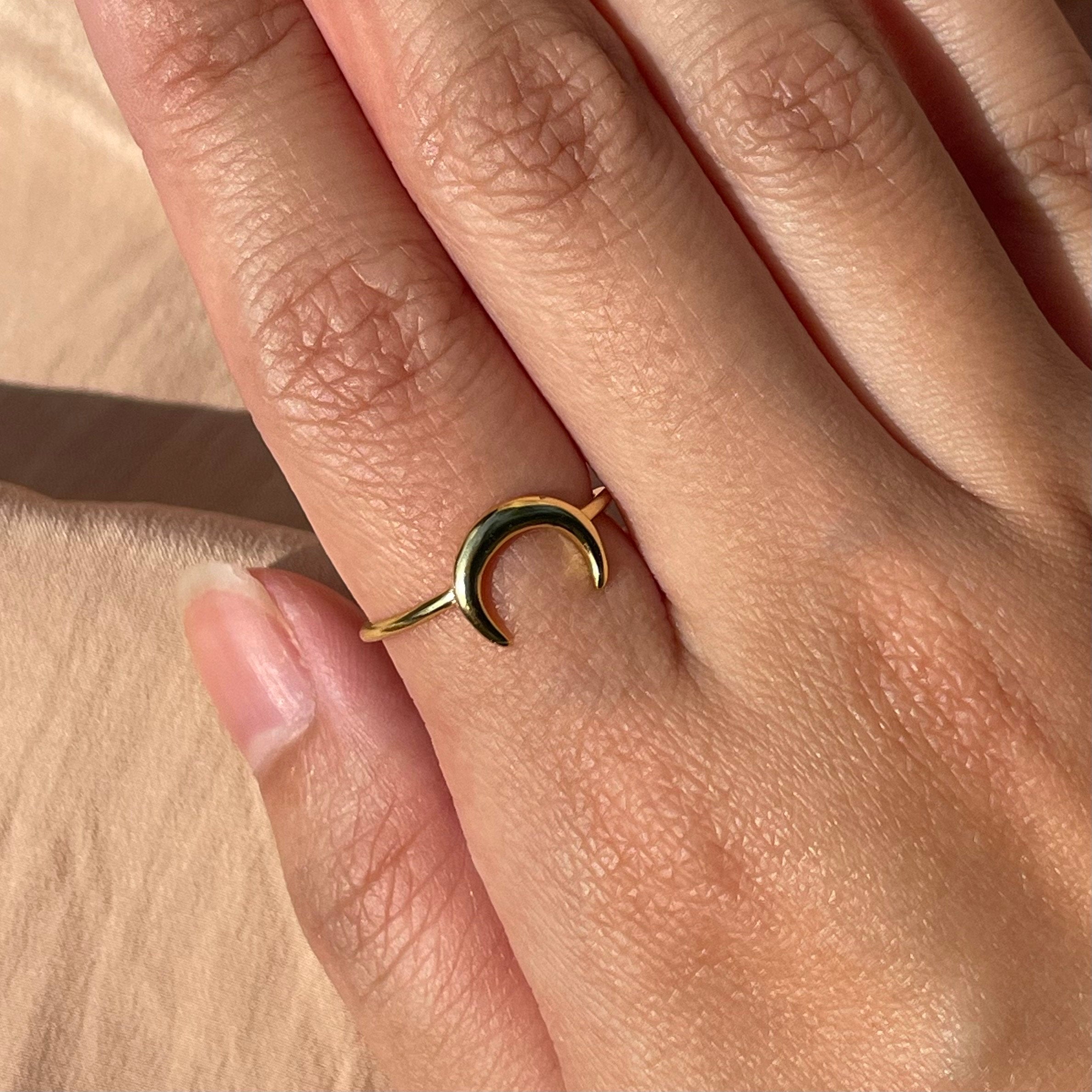 Moon Ring ~ Vermeil Adjustable Resizable