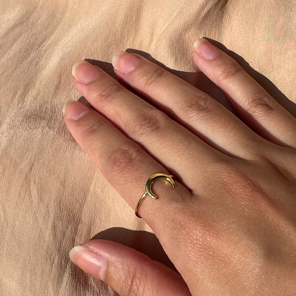 Moon Ring ~ Vermeil Adjustable Resizable