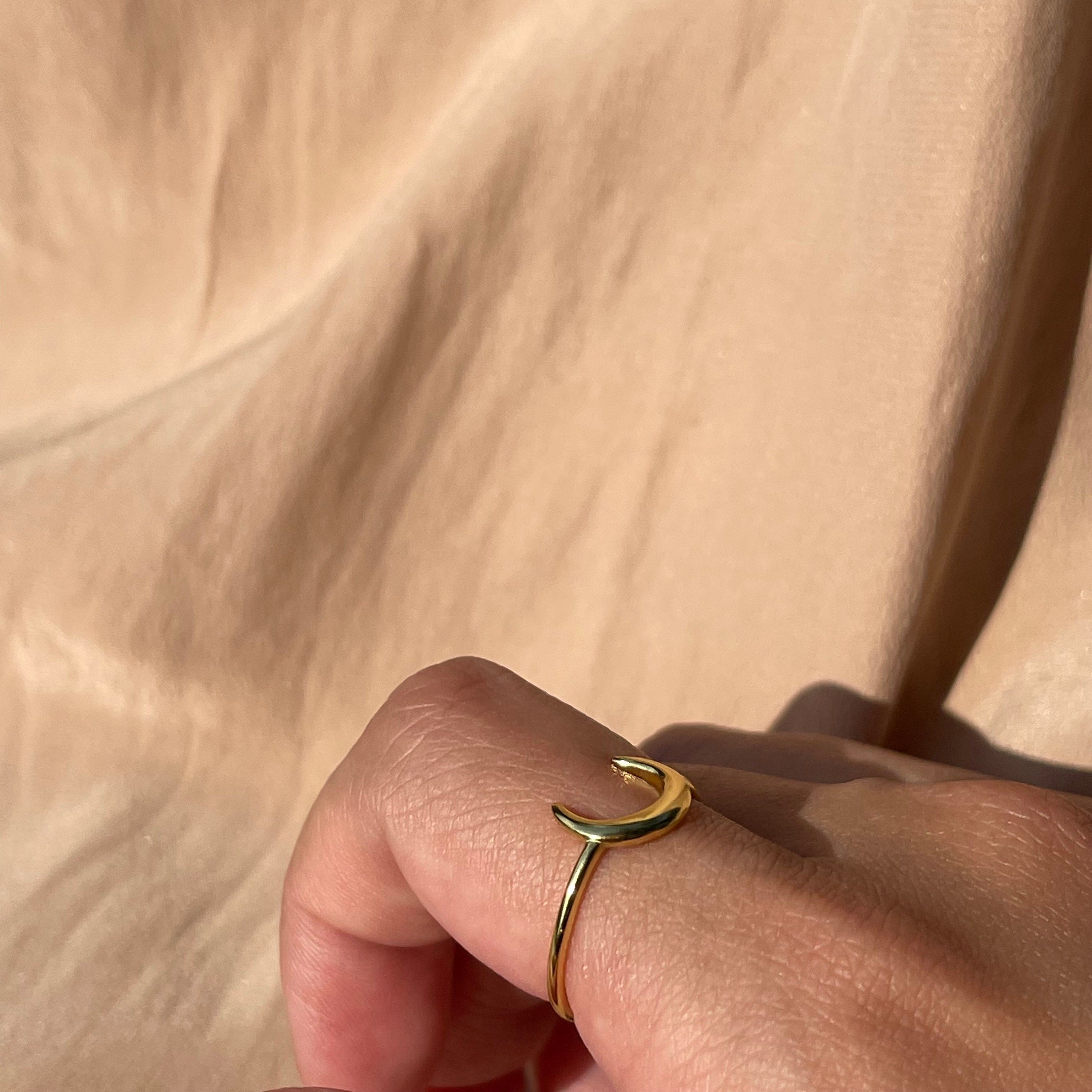Moon Ring ~ Vermeil Adjustable Resizable
