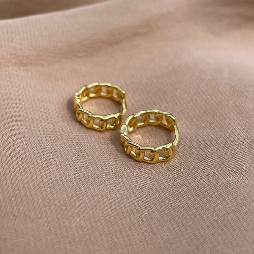 Curb Chain Huggies Huggie Vermeil Earrings