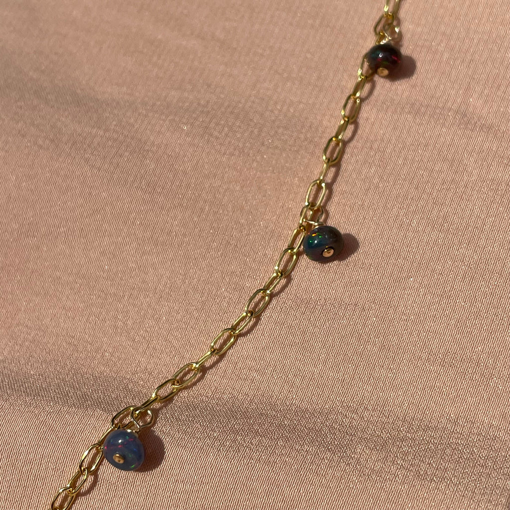 14kt Gold Fill Opal Paperclip Necklace