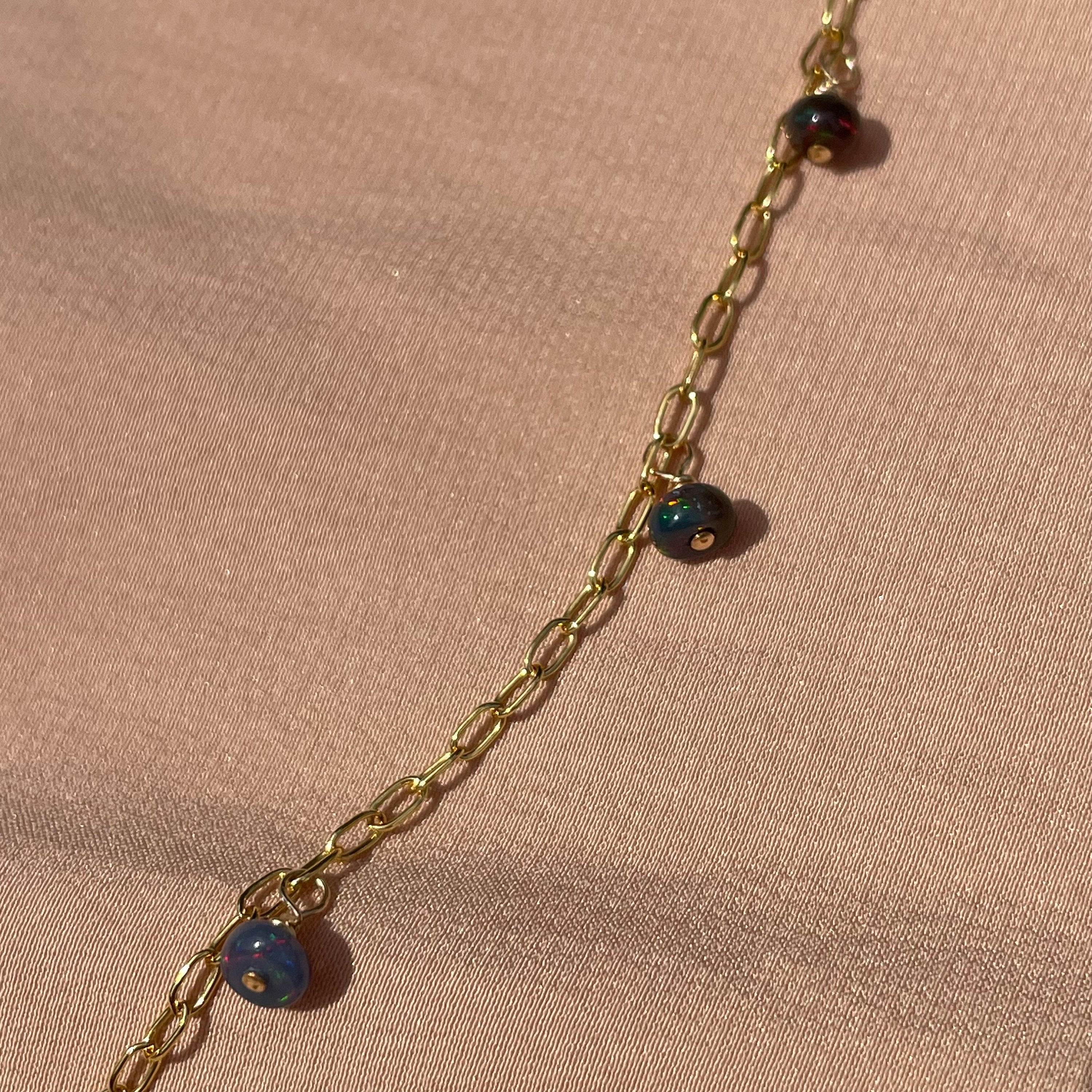 14kt Gold Fill Opal Paperclip Necklace