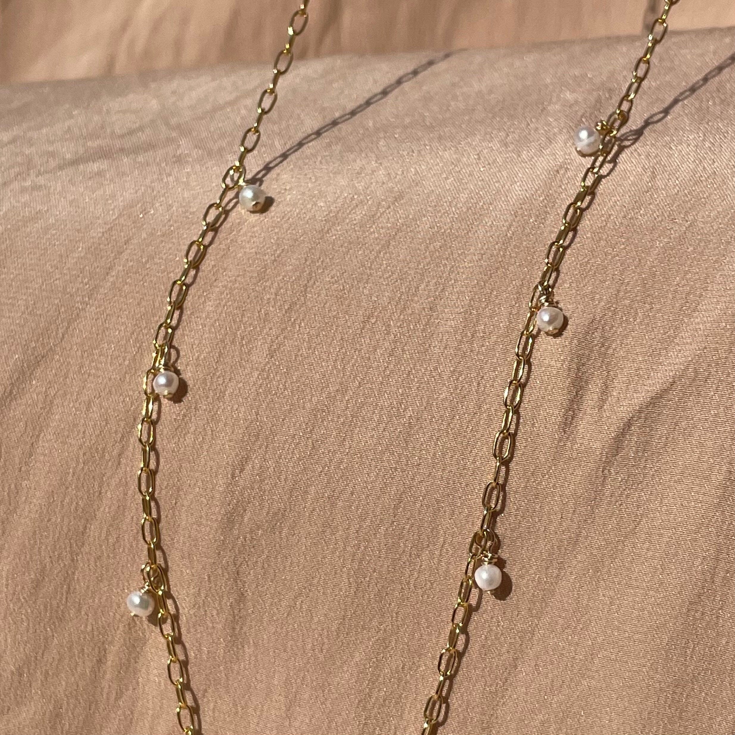 14kt Gold Fill Pearl Paperclip Necklace