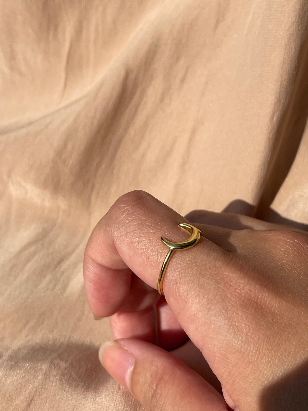 Moon Ring ~ Vermeil Adjustable Resizable