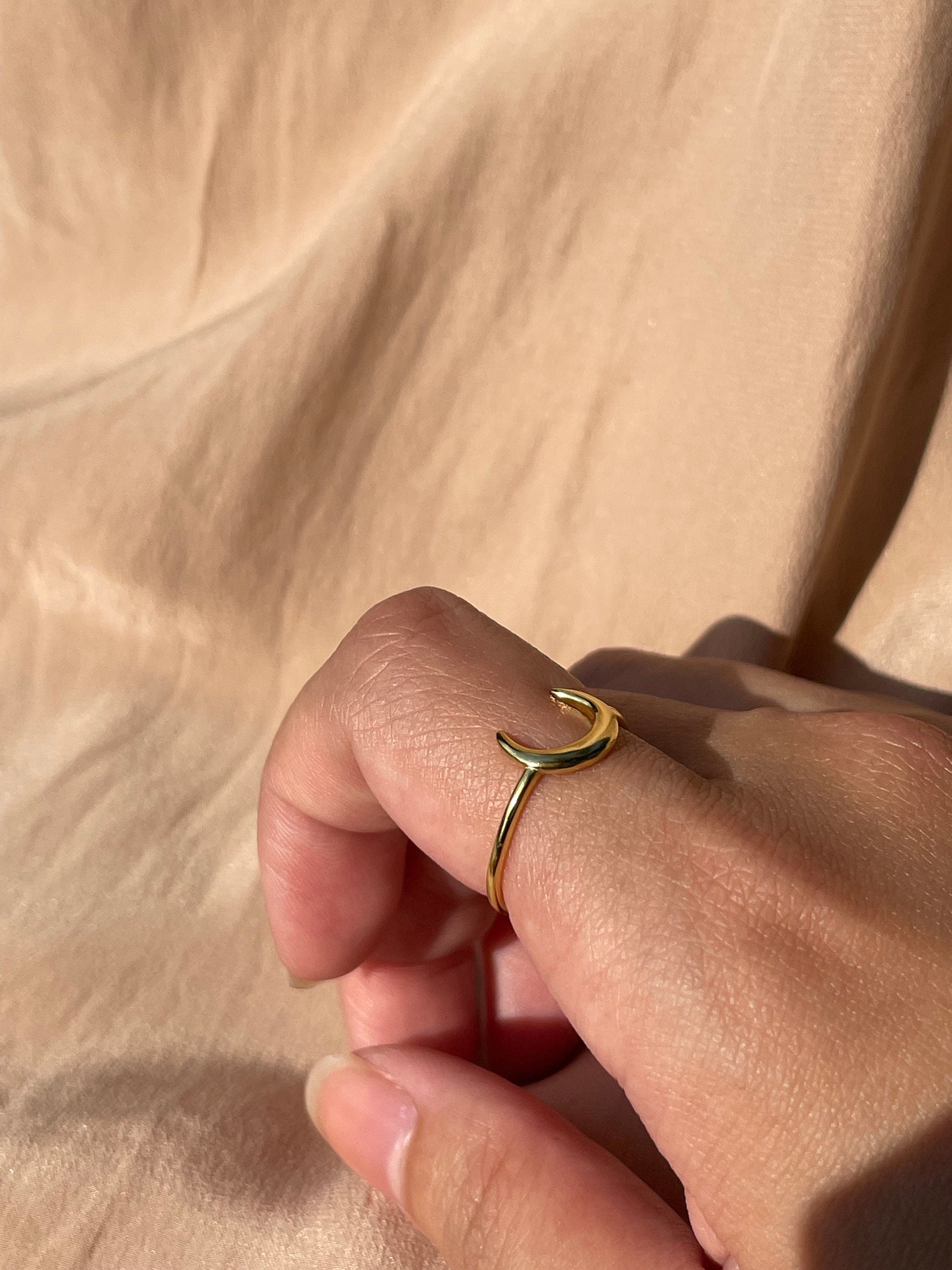 Moon Ring ~ Vermeil Adjustable Resizable