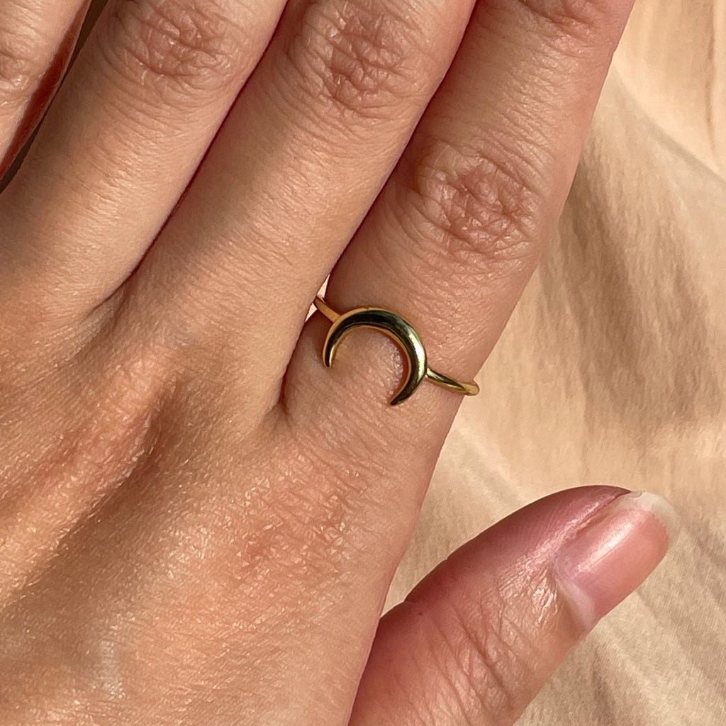Moon Ring ~ Vermeil Adjustable Resizable