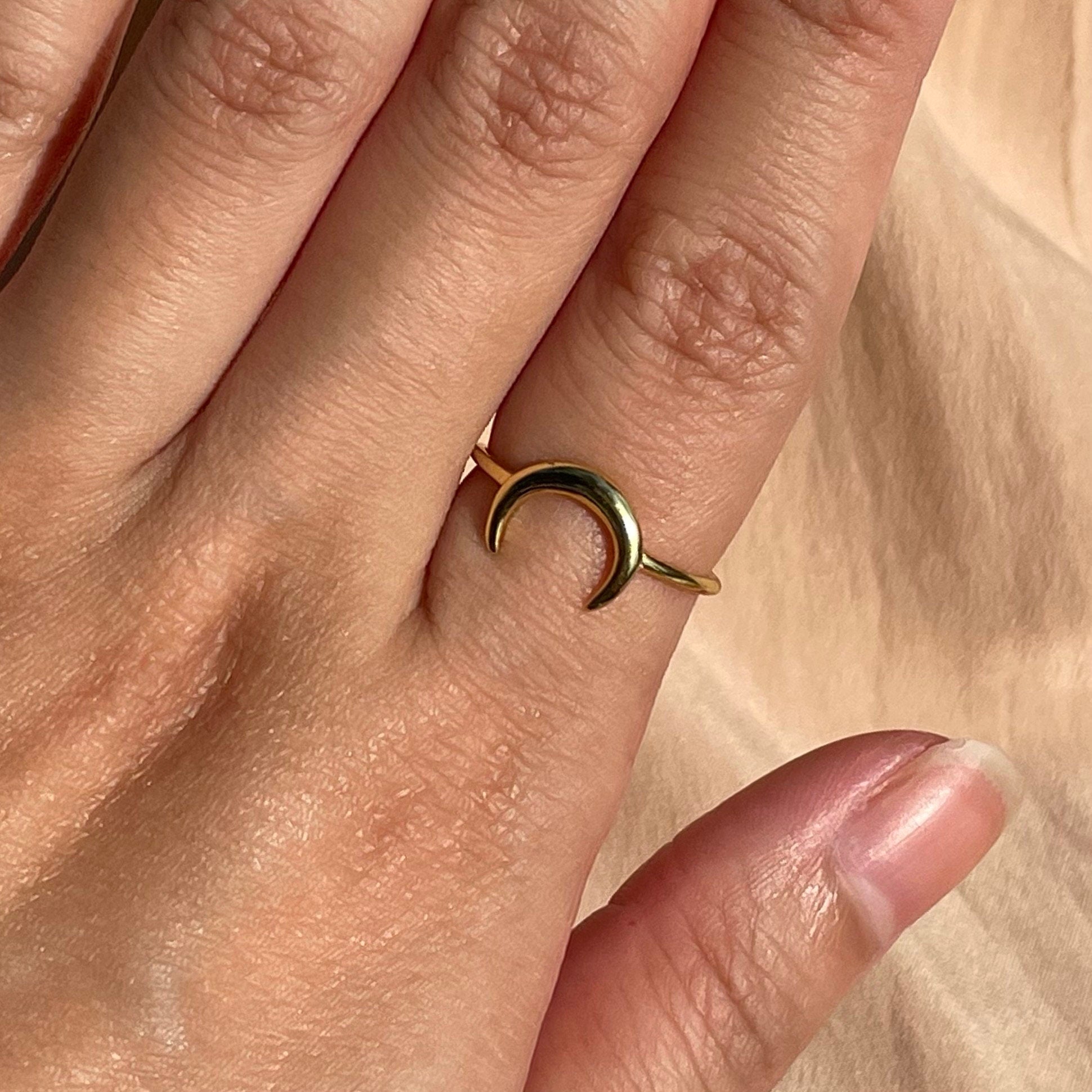 Moon Ring ~ Vermeil Adjustable Resizable
